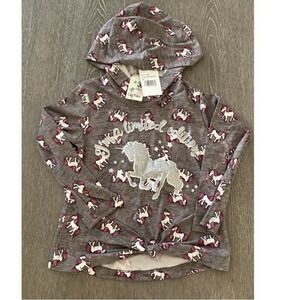 Lily Bleu Girls Size 4 Unicorn Hoodie "I'm A Limited Edition" Tie Front NWT